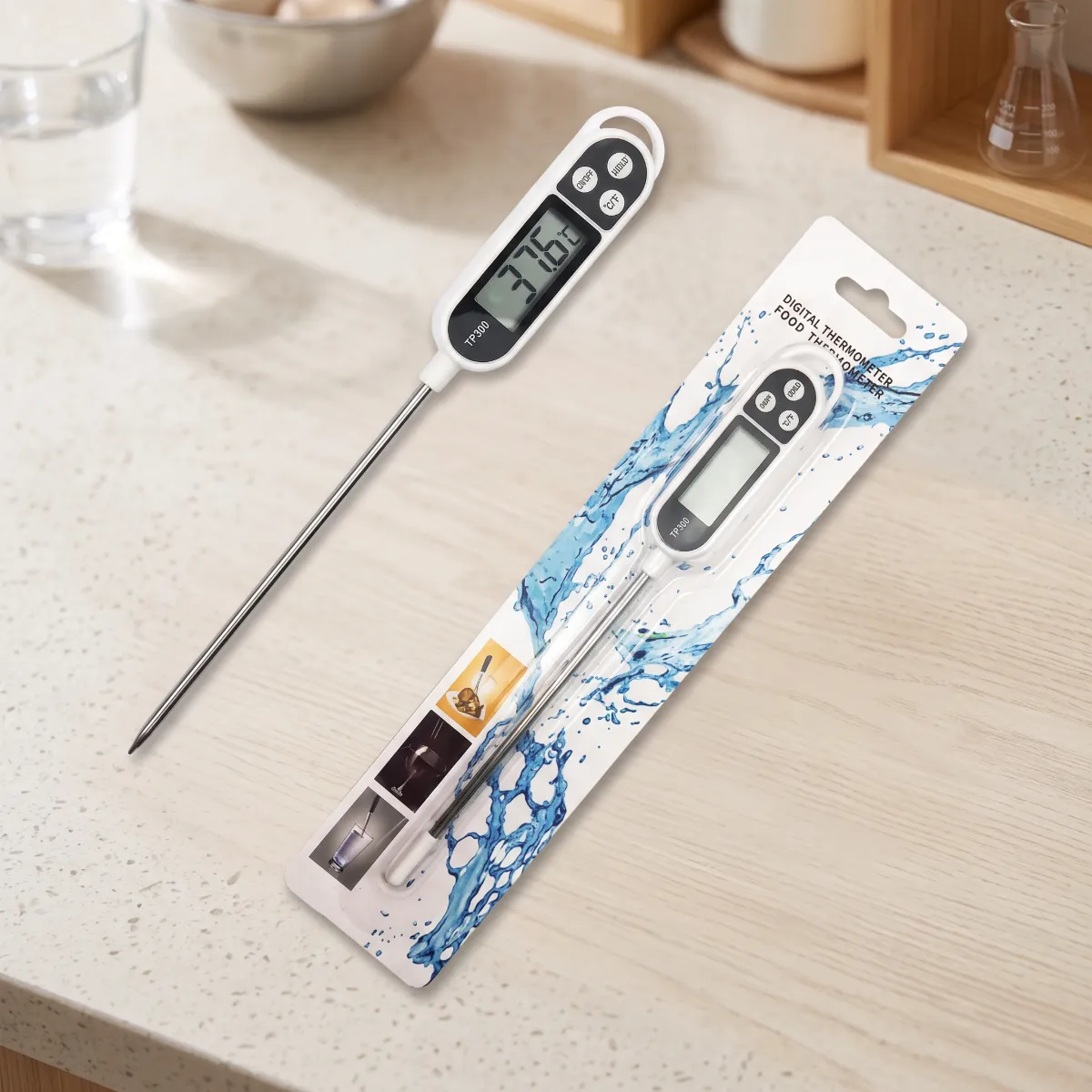 Digital Food Thermometer TP300 for Water, Kitchen and Lab Use